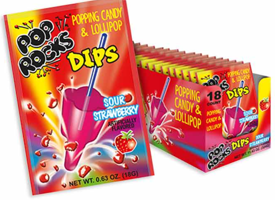 Pop Rocks Dips Sour Strawberry