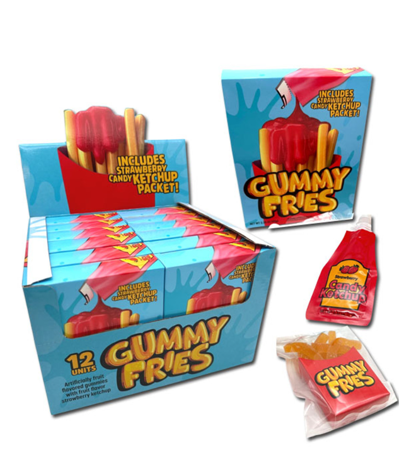 Gummy Fries with Strawberry Ketchup