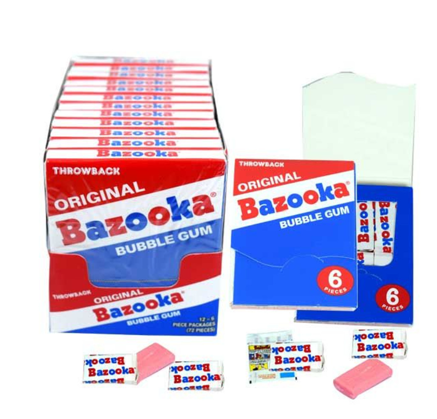 Bazooka Bubble Gum "Throw Back" 6 pcs
