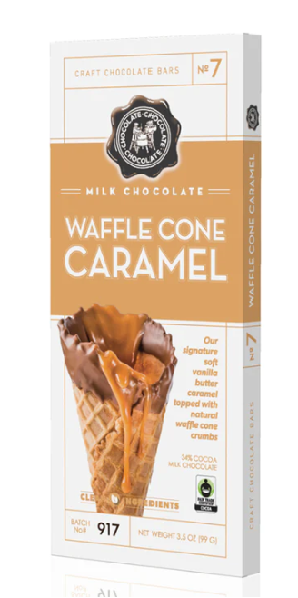 Craft Chocolate Bars No 7 Milk Chocolate Waffle Cone Caramel