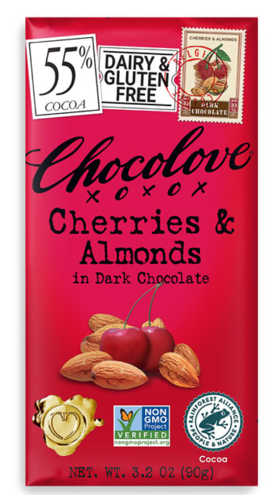 Chocolove Bar 55% Dark Cherries & Almond