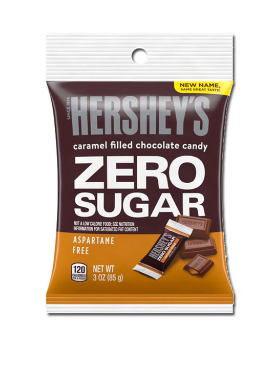 Hershey's Zero Sugar Caramel filled chocolate candy