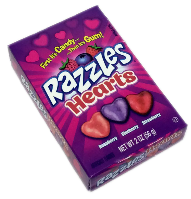 Razzles Hearts Candy