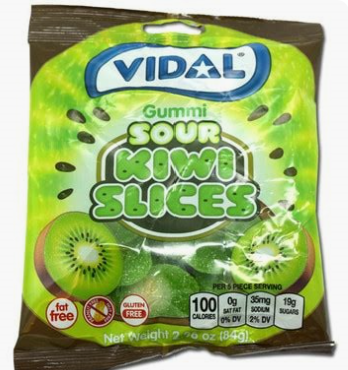 Vidal Gummi Sour Kiwi Slices