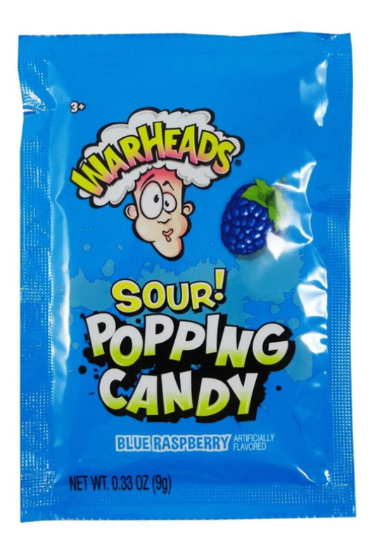 Warheads Sour Popping Candy Blue Raspberry